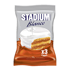 Alfajor Blanco Dulce De Leche Stadium 70 Gr