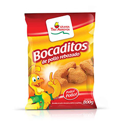 Bocaditos Rebozados De Pollo Cocido Granja Tres Arroyos 800 Gr