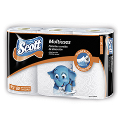 ROLLOS DE COCINA SCOTT MULTIUSOS  3X80 UN