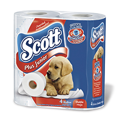 PAPEL HIGIENICO SCOTT PLUS JUNIOR DOBLE HOJA 4X20 MT