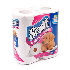 PAPEL HIGIENICO SCOTT RINDEMAX DOBLE HOJA 4X20 MT