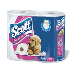 Papel Higiénico Scott Rindemax Doble Hoja X 30 Mts 4 Unidades