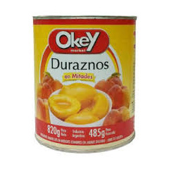 DURAZNOS OKEY MITADES 820G