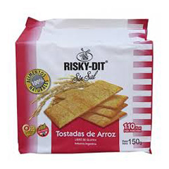 Tostadas De Arroz Risky Dit Sin Sal x 150 Gr.