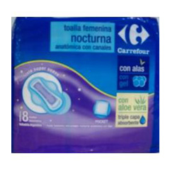 Toalla Femenina Nocturna Con Alas Carrefour 8 Uni