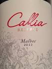 LATA VINO CALLIA RESER. MALBEC X 750CC