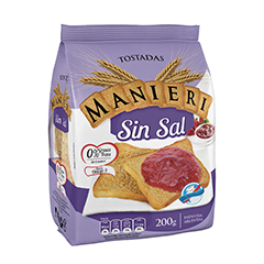Tostadas Manieri Sin Sal x 200 Gr