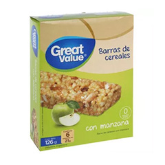 Barra De Cereal Manzana Great Value 6 Un