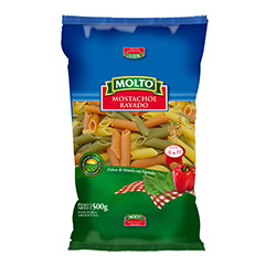 Fideos Mostacholes Rayados Vegetales Molto 500 Gr