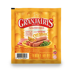 GRANJA IRIS SALCHICHAS CON QUESO CHEDDAR 5X190GR