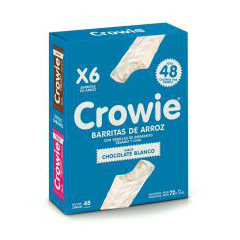 Barras De Arroz Semillas Chocolate Blanco Crowie 6 Un 12 Gr
