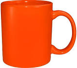 taza de ceramica naranja 