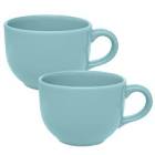 tazon de ceramica celeste 